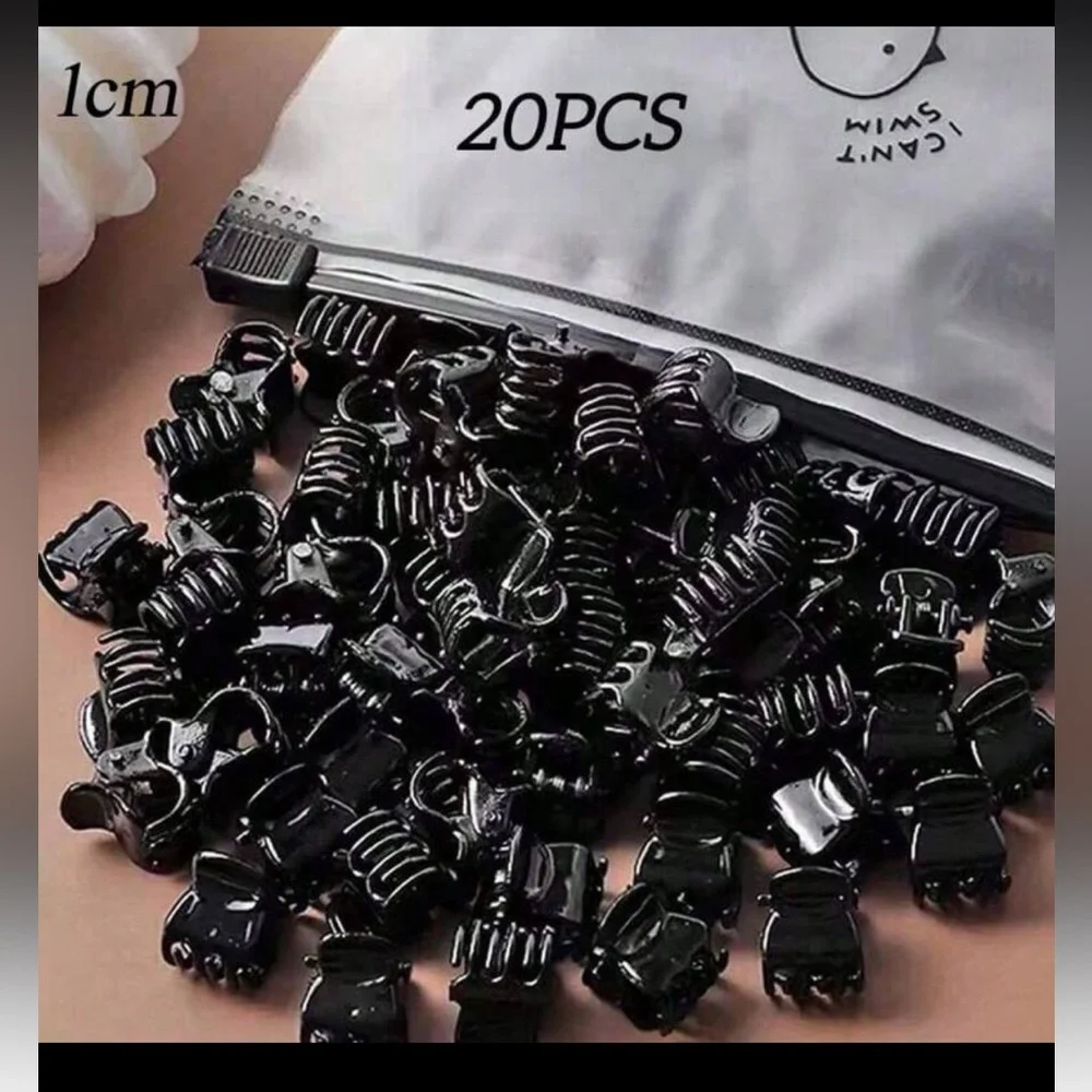 Black Mini Hair Claw Clips (20 pieces)